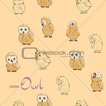 Background seamless with owls