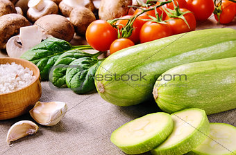 Zucchini and other vegetables