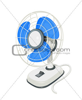Desk air electric fan with button.