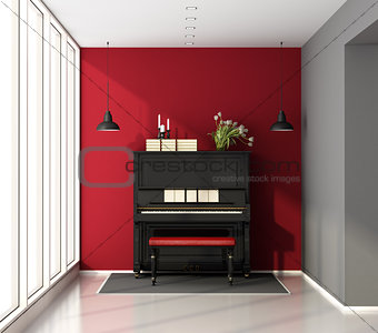 Music room with piano