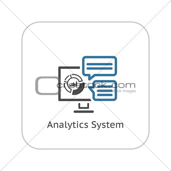 Analytics System Icon. Flat Design.