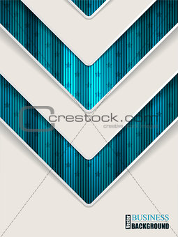 Abstract turquoise brochure with arrow shape