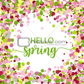 Hello Spring lettering design. Vector illustration EPS10