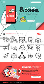 Contact and communication Concepts and icons
