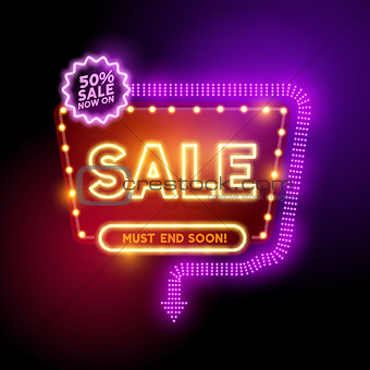 Glowing Neon Sale Sign