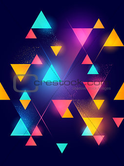 Glowing neon geometric pattern background