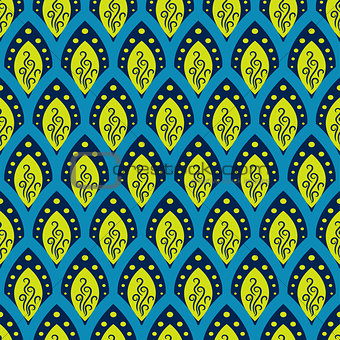 Abstract fish scale blue pattern in oriental style.