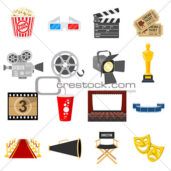 Cinema Flat Icons Set