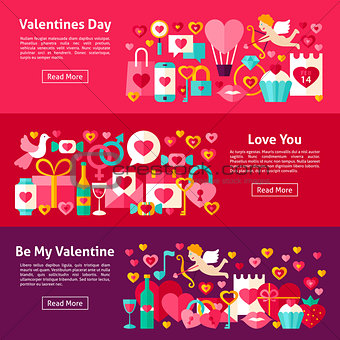 Valentines Day Web Horizontal Banners