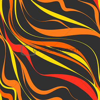 Seamless abstract background. Black and orange wave