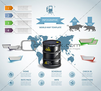Infographic oil barrel Business template design . concept vector