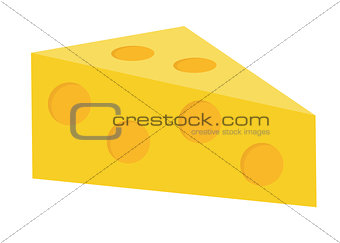 Cheese icon flat style. Isolated on white background. Vector illustration.