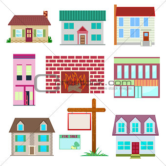 House set , colourful home icon collection.