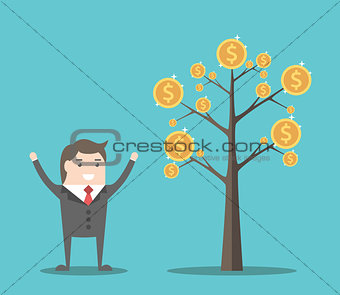 Businessman and money tree