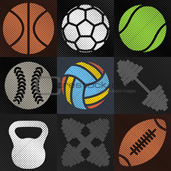 Set sport background, vector illustration.