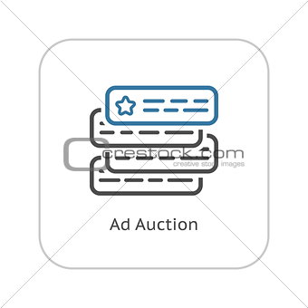 Ad Auction Icon. Flat Design.