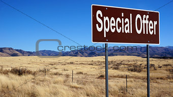 Special Offer brown road sign