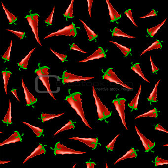 Hot Red Peppers Seamless Pattern