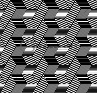 Seamless op art pattern. 3D illusion. 
