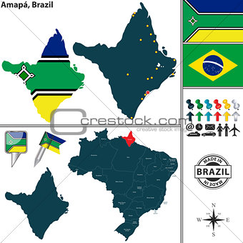 Map of Amapa, Brazil