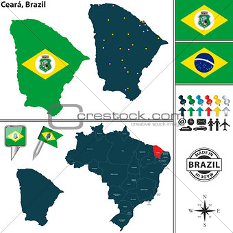 Map of Ceara, Brazil