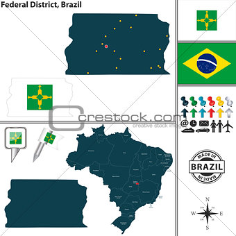 Map of Federal District, Brazil