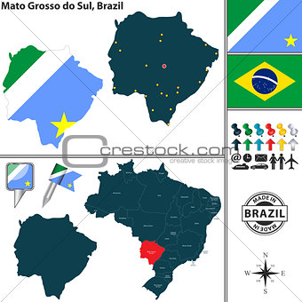 Map of Mato Grosso do Sul, Brazil