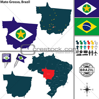 Map of Mato Grosso, Brazil