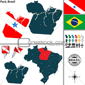 Map of Para, Brazil