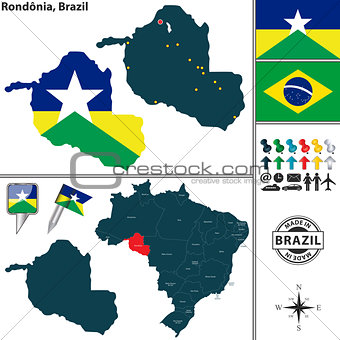 Map of Rondonia, Brazil