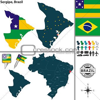 Map of Sergipe, Brazil