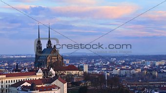 Petrov - St. Peters and Paul church in Brno city. Central Europe Czech Republic.
