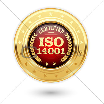 ISO 14001 certified medal - Environmental management insignia