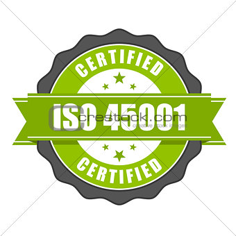 ISO 45001 standard certificate badge - health and safety