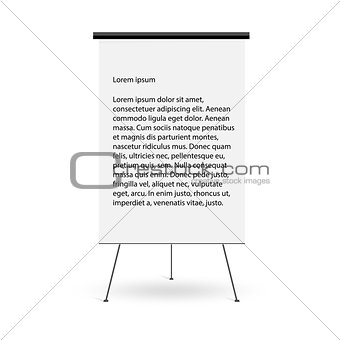 White Board for business presentation. Isolated vector illustration, web elements.