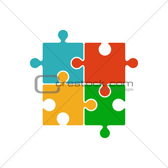 Four piece color puzzle icon