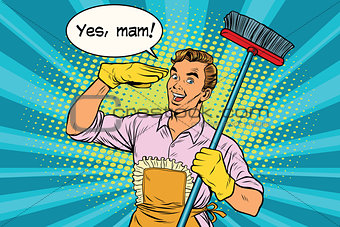 yes mam Husband and cleaning the house