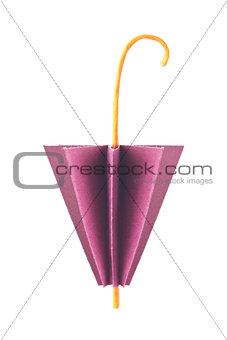 Purple closed umbrella of origami.