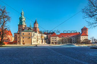 Yard square of Wawel castle in Krakow