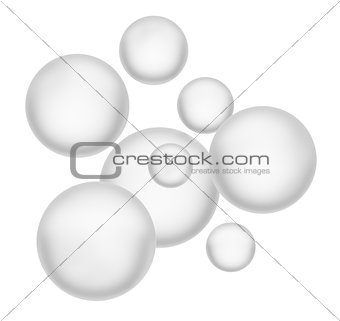 Beautiful spheres. Isolated on white