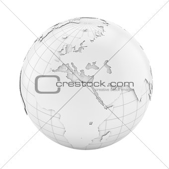 White earth globe