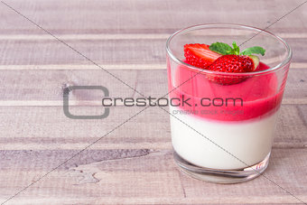 Berries Panna Cotta in a glass