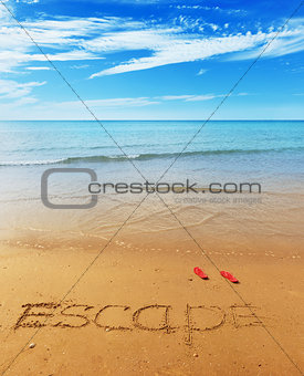 Escape message on the sand