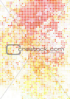Vector illustration with halftone pattern. bstract red vector background.