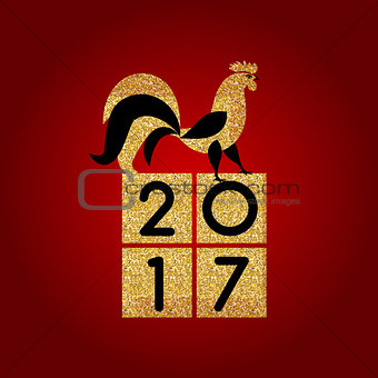 Chinese Calendar for the 2017 Year of Rooster. Vector Illustrati