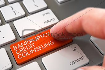 Bankruptcy Credit Counseling - Keyboard Key Concept. 3D.