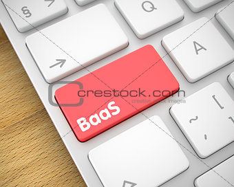 BaaS - Inscription on the Red Keyboard Key. 3D.