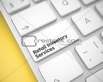 Retail Inventory Services on the White Keyboard Button. 3D.