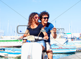 Italian Couple on Scooter