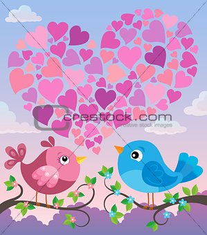 Valentine birds with heart shape theme 2
